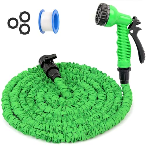 Expandable Garden Hose Water Pipe - Upgraded Expandable Water Hose Retractable Latex Core, New Flexible Expanding Hose with 7 Pattern Spray Nozzle, 50FT