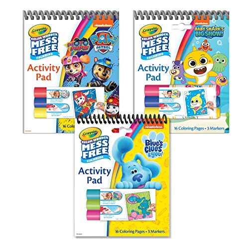 Crayola Nickelodeon Color Wonder Bundle (3 Pack), Mess Free Activity Pads & Markers, Gift for Toddlers, Coloring Set for Kids, 3+