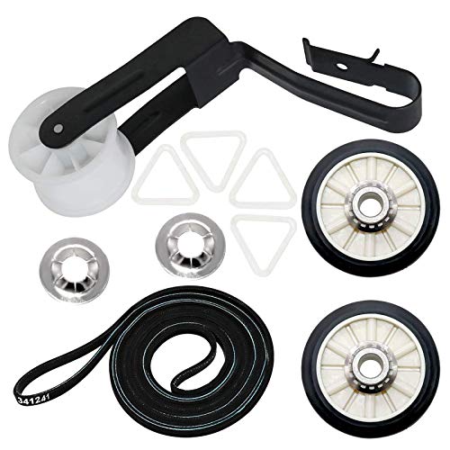 Upgraded 4392065 Dryer Maintenance Repair Kit by Beaquicy - Replacement for Whirlpool Ken-More Crosley Admiral Amana Dryer - Package Includes 349241t Drum Roller 341241 Belt and 691366 Idler Pulley