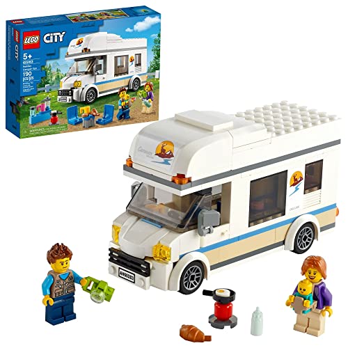 LEGO City Great Vehicles Holiday Camper Van 60283 Toy Car for Kids Ages 5 Plus Years Old, Caravan Motorhome, Gifts for Boys and Girls