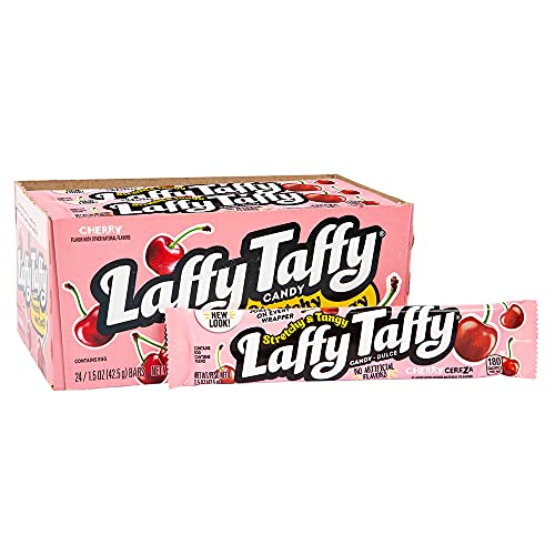 Laffy Taffy Cherry Cereza, 1.5 Oz, 24 Count (SUGAR CANDY - REGULAR SIZE)