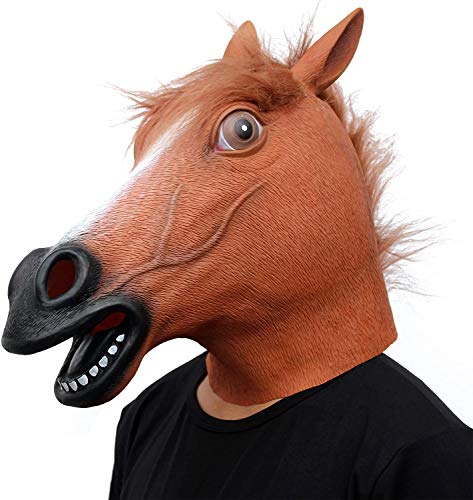 Horse Mask Party Dress Up Horse Head masks for adults Men Masquerade (brown)