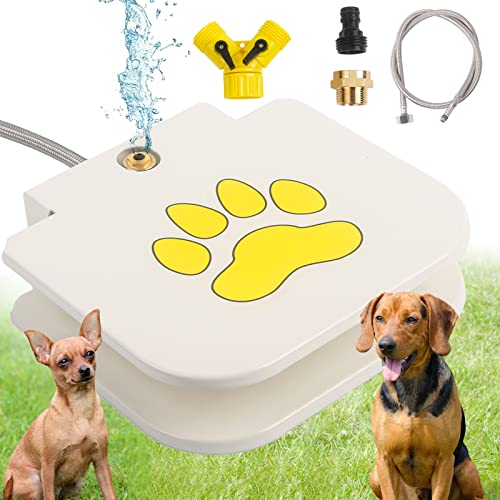 Dog Water Fountain,Interactive Dog Toys,Automatic Water Dispenser Trough Stainless Steel Fountain, Dog Sprinkler, Dispenser for Large Or Small Dog Bowl Alternative,Easy to Training