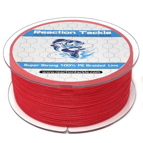 Reaction Tackle Braided Fishing Line NO Fade Red 80LB 300yds