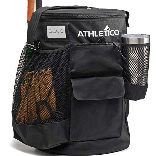 Athletico Baseball Bucket Cover Organizer - Baseball Bucket Bag With Padded Seat (Black)