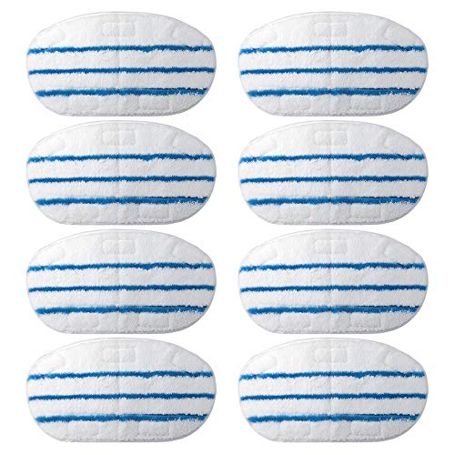 Flammi 8 Pack Steam Mop Pads for PurSteam ThermaPro 10-in-1 Steam Mop Washable Reusable Pads