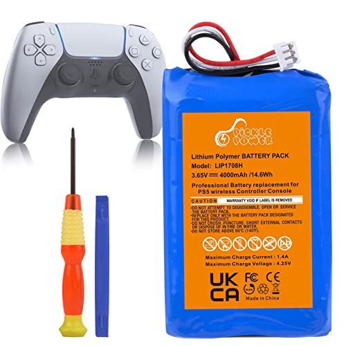 Pickle Power PS5 Controller Battery, 4000mAh Upgraded LIP1708 Battery Replacement for Sony PS5 Playstation 5 DualSense CFI-ZCT1W Wireless Controller (Not fit for DualSense Edge)