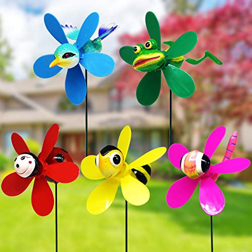 Garden Pinwheels Whirligigs Wind Spinner Windmill Toys for Kids Yard Decor Lawn Decorations Hummingbird Decorative Garden Stakes Outdoor Whirlygig Windmills Gardening Art Whimsical Baby Gifts