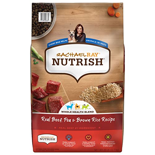 Rachael Ray Nutrish Premium Natural Dry Dog Food, Real Beef, Pea, & Brown Rice Recipe, 28 Pound Bag (Packaging May Vary)