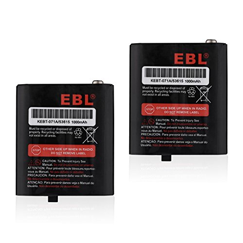 EBL 2 Packs 3.6V 1000mAh Two-Way Radio Rechargeable Batteries for 53615 KEBT-071A KEBT-071-B KEBT-071-C KEBT-071-D