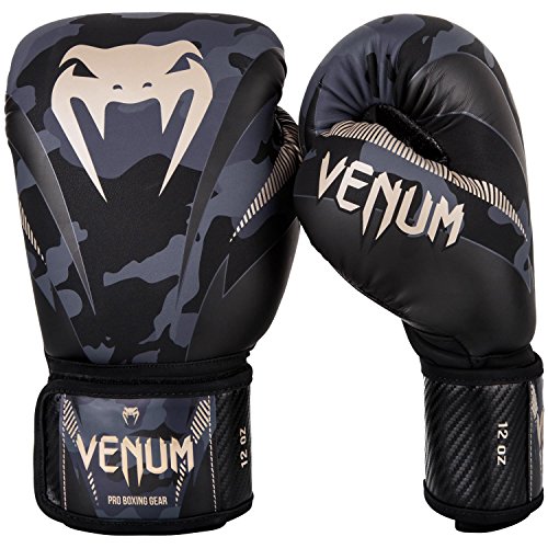 Venum Impact Boxing Gloves - Dark Camo/Sand - 14oz