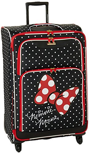 American Tourister Disney Softside Luggage with Spinner Wheels, Minnie Mouse Red Bow, Checked-Large 28-Inch