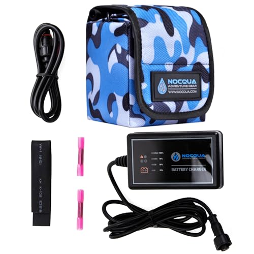 NOCQUA 10Ah Pro Power Water-Resistant Battery and Charger Kit - Compatible with GPS, Depth and Fish Finders, and Most 12V Electronics