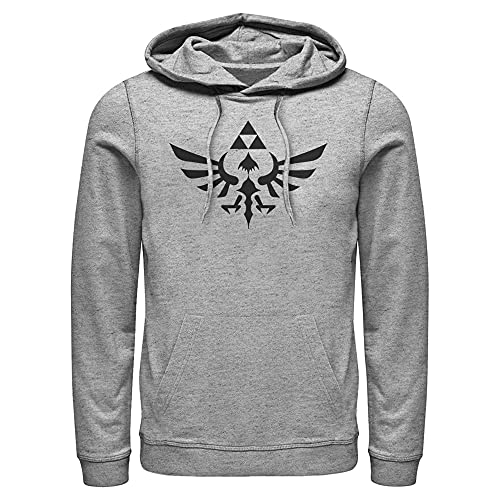 Nintendo Triumphant Triforce-P/O Mens Pullover Hoodie, Athletic Heather, Large