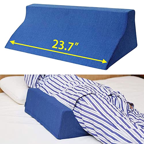 Fanwer Bed Wedge Pillow for Sleeping Body Position Wedges Back Positioning Elevation Pillows Blue Pray Case Pregnancy Bedroom Eevated Body Alignment Ankle Support Pillow Leg Bolster