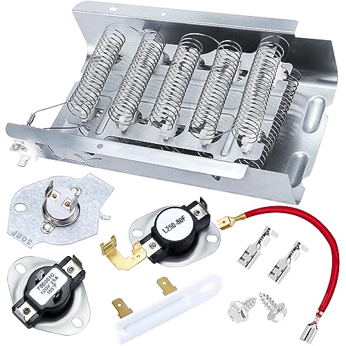 2024 Upgraded 279838 Dryer Heating Element W10724237 3403585 For Whirlpool wed4815ew1 Kenmore 110 Cabrio May.tag Roper red4516fw0 Amana Admiral aed4675yq1 Thermostat Fuse Kit 3387134 3977393 byRomalon