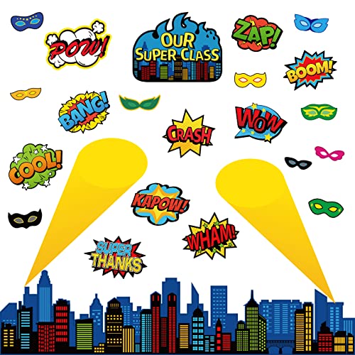 Super Theme Hero Classroom Bulletin Board Decorations Super Theme Hero Cityscape Super Theme Hero Sayings School Bulletin Board Super Theme Hero Cutouts Classroom Holiday Bulletin Board Decor