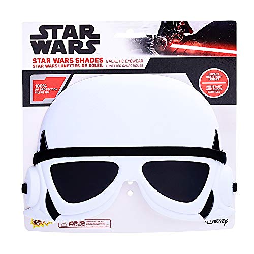 Sun-Staches Star Wars Official Stormtrooper Sunglasses Costume Accesory, UV400 Lenses, White Mask, One Size Fits Most