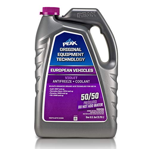 PEAK OET Extended Life Violet 50/50 Prediluted Antifreeze/Coolant for European Vehicles, 1 Gal.