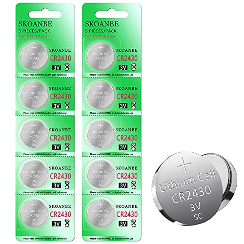 SKOANBE 10 Pack CR2430 DL2430 2430 3V Lithium Coin Battery