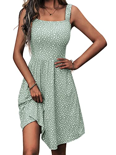 HUHOT Sundresses Summer Casual Beach Dresses for Women 2024 Vacation Sexy Boho Graduation Easter Vacation Dress for Teens Spring Wedding Guest Mini Women's Elegant Casual Cute Spring Dresses