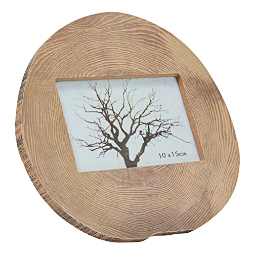 Juvale Tree Trunk Style Wooden Picture Frame for 4x6 Inch Horizontal Photos, Rustic Home Decor (9.25 x 8.75 x 0.5 In)