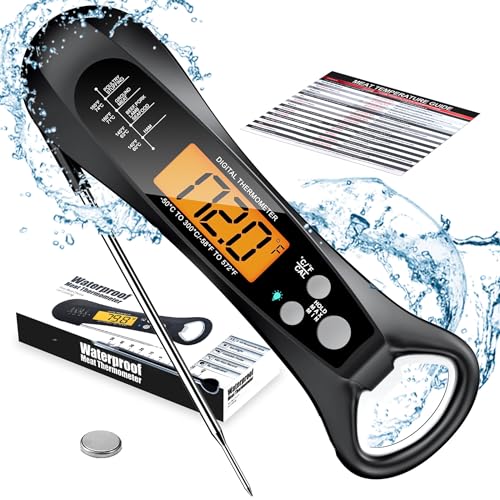 Meat Thermometer Digital, Instant Read Meat ThermometerI for Grill and Cooking, Waterproof Food Thermometer for Kitchen and Outside, BBQ, Turkey, Candy, Liquids, Beef