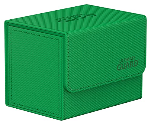 Ultimate Guard Sidewinder 80+, Deck Box for 80 Double-Sleeved TCG Cards, Green, Magnetic Closure & Microfiber Inner Lining for Secure Storage