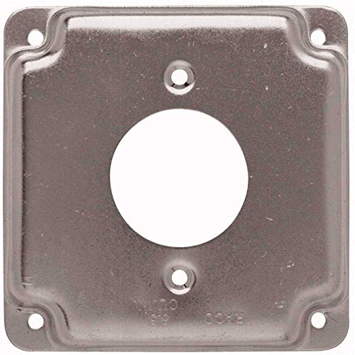 Hubbell-Raco 812C 20A Receptacle 1.594-Inch Diameter 4-Inch Square Exposed Work Cover