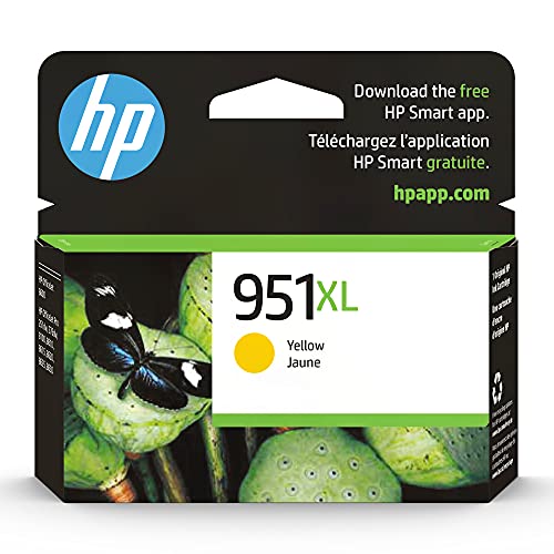 HP 951XL Yellow High-yield Ink Cartridge | Works with HP OfficeJet 8600, HP OfficeJet Pro 251dw, 276dw, 8100, 8610, 8620, 8630 Series | Eligible for Instant Ink | CN048AN