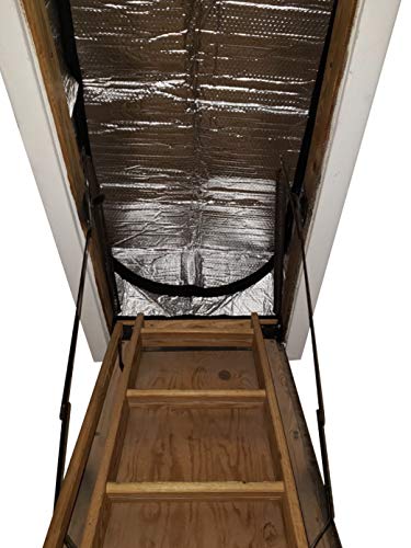 Attic Stairs Insulation Cover for Pull Down Stair 25' x 54' x 11'- R-Value 15.6 Extra Thick Fire Proof Attic Cover Stairway Insulator with Easy Installation, Low-dip Entrance and Tear by Miloo