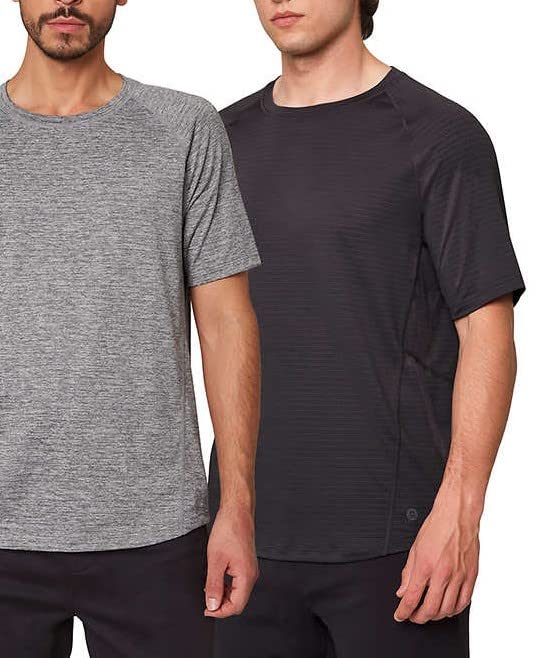 Mondetta Men's Performance Tee, 2-Pack (XL, Castle Rock/Black)