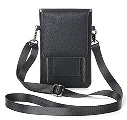 SHLKNKLE Small Women Leather Shoulder Crossbody Bag Travel Camping Handbag Purse Credit Card Wallet (Blue)