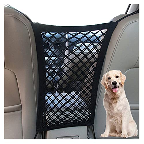 DYKESON Dog Car Net Barrier Pet Barrier with Auto Safety Mesh Organizer Baby Stretchable Storage Bag Universal for Cars, SUVs -Easy Install, Car Divider for Driving Safely with Children & Pets