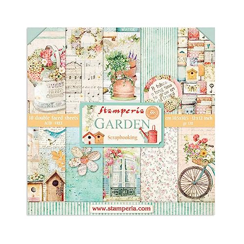 Stamperia Intl Scrapbooking Paper, Multi-Colored 10 Pack