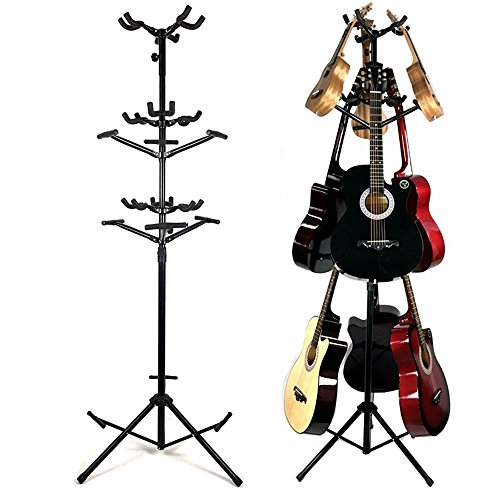 Luvay 9 Multi-Stand for Guitar, Ukulele, Bass, 3-Tier Standing Rack Holder Display - Vertical Style