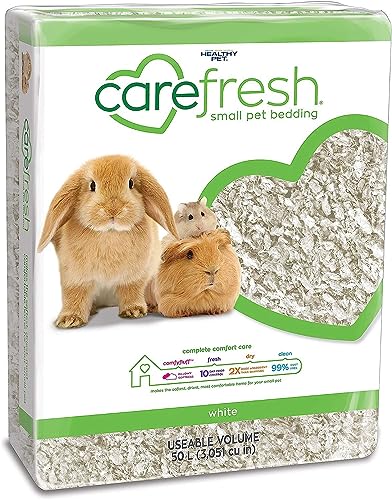 Carefresh 99% Dust-Free White Natural Paper Small Pet Bedding with Odor Control, 50 L