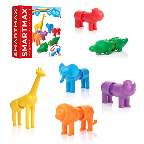 SmartMax My First Safari Animals STEM Magnetic Discovery Building Set with Soft Animals for Ages 1-5