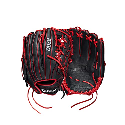 Wilson 2022 A700 12' Outfield Baseball Glove - Black/Red, Right Hand Throw