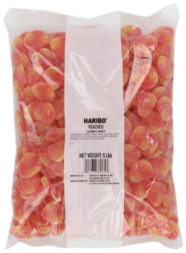 Haribo Gummi Candy, Peaches, 5-Pound Bag