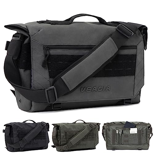 VEAGIA Messenger Bag For Men Laptop Bag Tactical Briefcase Canvas Crossbody Satchel Computer Shoulder Bags(17x12x5inch)