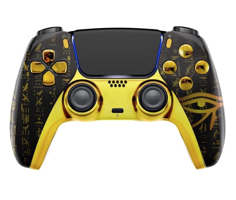 MODDEDZONE Wireless Controller for PS5 with Exclusive and Unique Designs Compatible with PlayStation 5 - The Ideal Christmas Gift for Gaming Enthusiasts - Expertly Crafted in USA Eye Gold