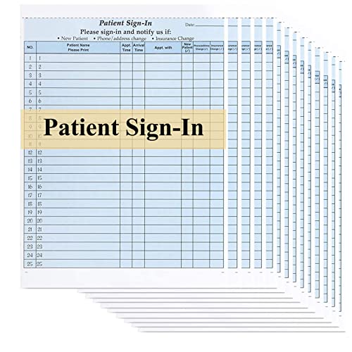 NCR Carbonless 3 Part Patient Sign in Forms with Peel Away Adhesive Labels,8-1/2' x 11' Form,HIPAA Approved and Compliant for Confidentiality in All Medical Offices（Blue）