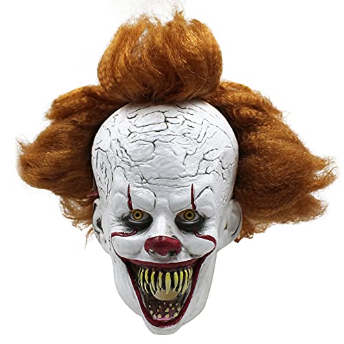 Halloween Mask Creepy Scary Clown Full Face Horror 2019 Movie Joker Costume Party Festival Cosplay Prop Decoration for Adult