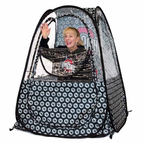 WeatherPod – The Original Ohio State Buckeyes 1-Person Pod – Patented Construction w/Tapered Sides, Highly Water, Wind & Weather Resistant Pop-up Tent – Lightweight, Easy Open & Close – OSU Black