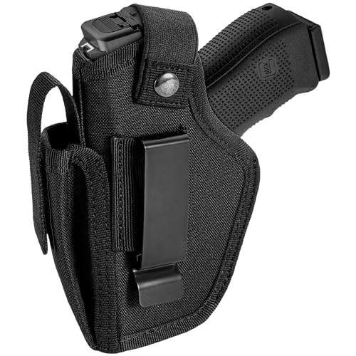 Gun Holster for Men Women, 380 Holster for Pistol, Universal Airsoft Right/Left, IWB/OWB 9mm Holsters for Concealed Carry, Pistol Holster with Mag Pouch Fits Glock, M&P Shield & Similar Handgun
