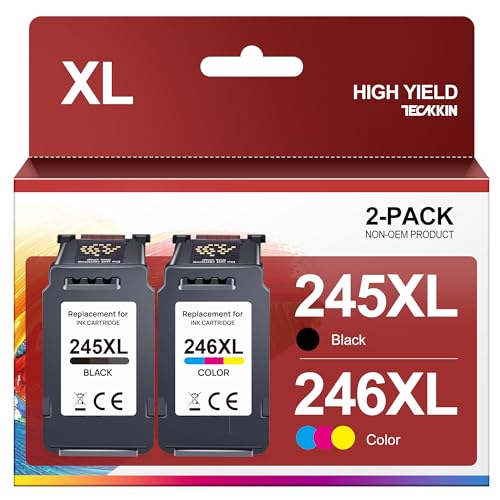 PG-245 XL/CL-246 XL High Capacity Combo Pack for Canon 245XL/Black and The 246XL/Color Works with Canon Pixma MX490 MX492 MG2522 TR4520 MG3022 MG2520 TS3100 TS3122 TS3300 Printer(1 Black,1 Tri-Color)