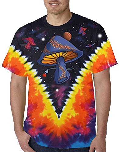 Liquid Blue Men's Plus-Size Space Shroom T-Shirt, Tie Dye, X-Large