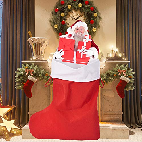 CCINEE 44.98' Jumbo Stocking,Christmas Large Size Red and White Xmas Hanging Stocking for Party Decoration Supply