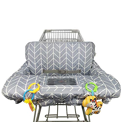 Shopping Cart Cover for Baby ICOPUCA Cotton High Chair Cover, Reversible, Machine Washable for Infant, Toddler, Boy or Girl (Grey Arrow Print)